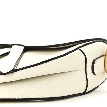Christian Dior Grained Calfskin Saddle Bag White 10 of 10