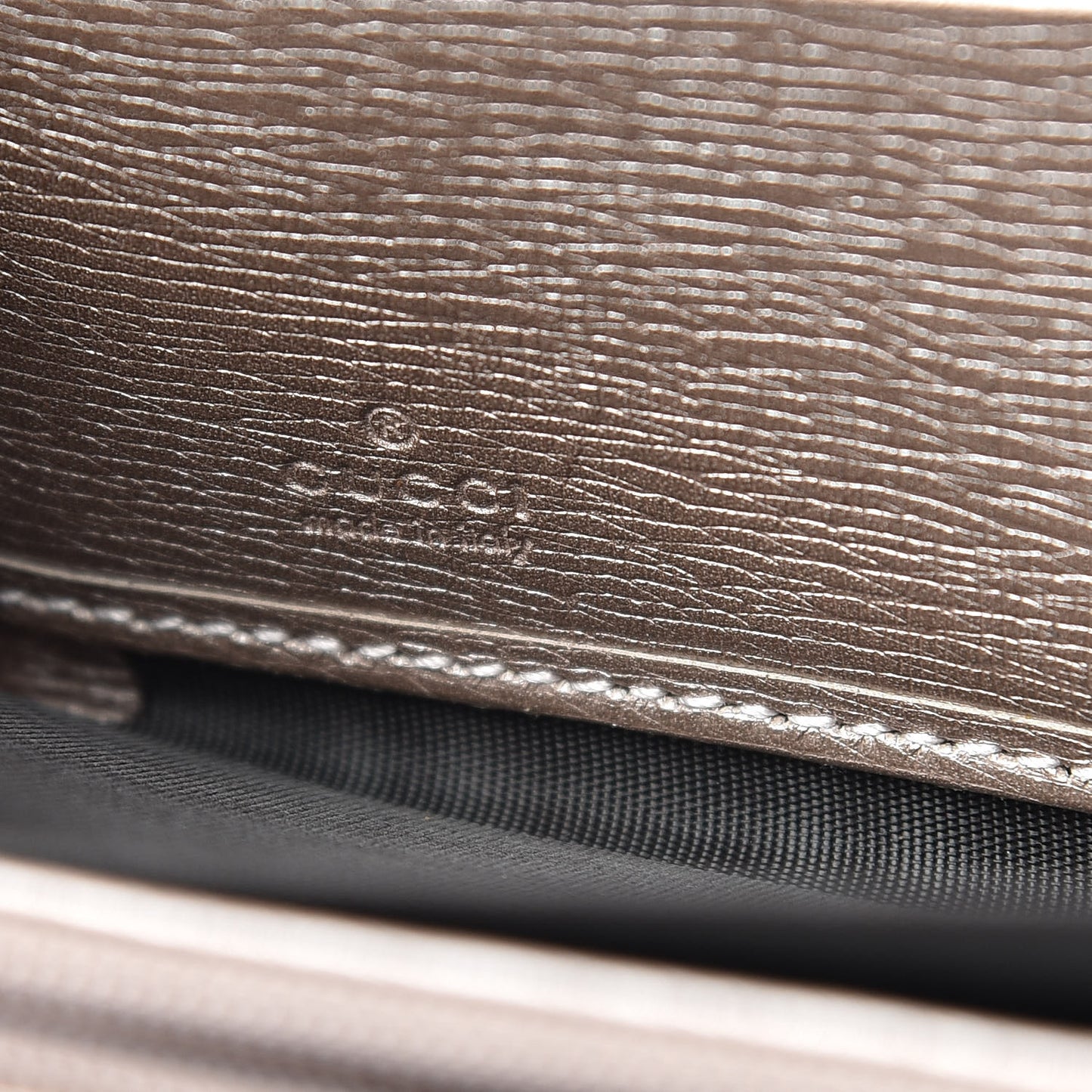 Metallic Shangai Calfskin Lovely Zip Around Wallet Dark Shell