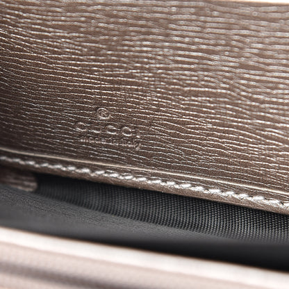 Gucci Metallic Shangai Calfskin Lovely Zip Around Wallet Dark Shell 6 of 8
