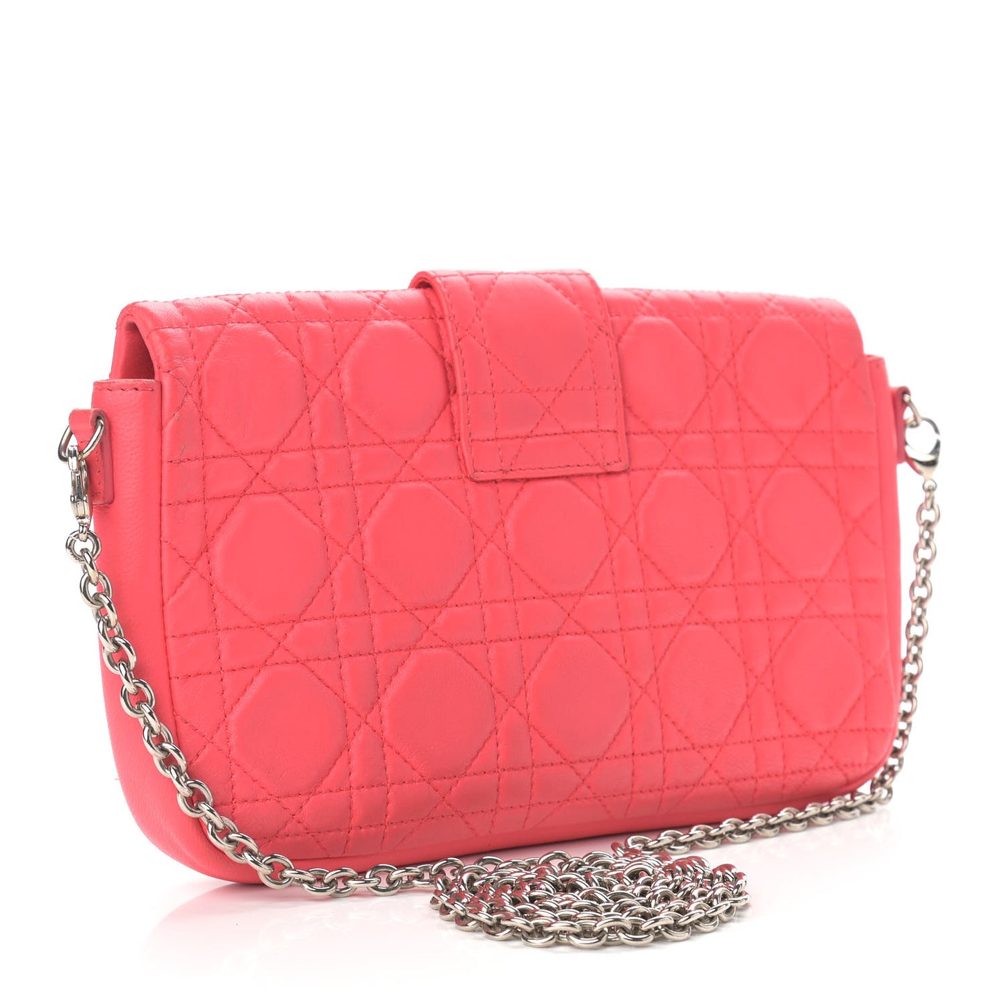 Lambskin Cannage Miss Dior Promenade Pouch Corail