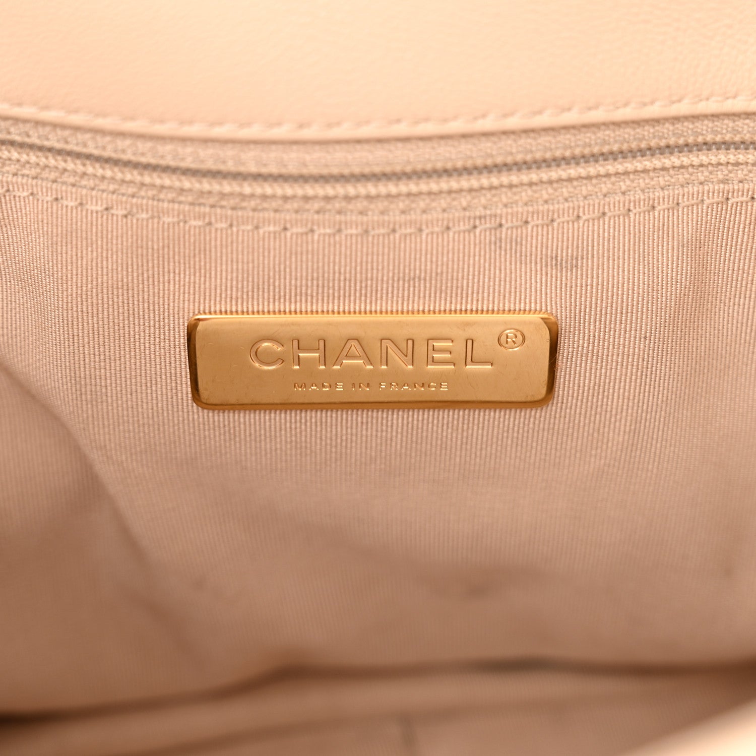 Chanel Goatskin Quilted Large Chanel 19 Flap Light Beige 6 of 12