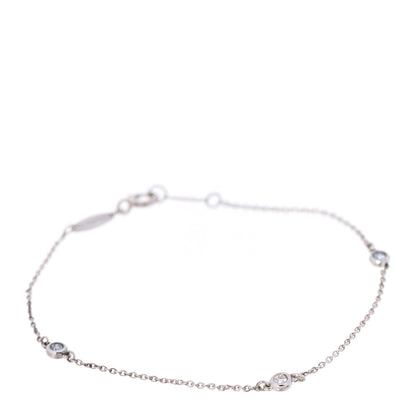 Tiffany Sterling Silver Diamond .09ct Elsa Peretti Diamonds By The Yard Bracelet 1 of 8