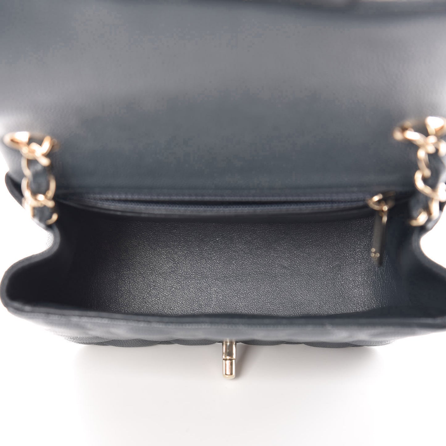 Caviar Quilted Mini Square Flap Dark Grey