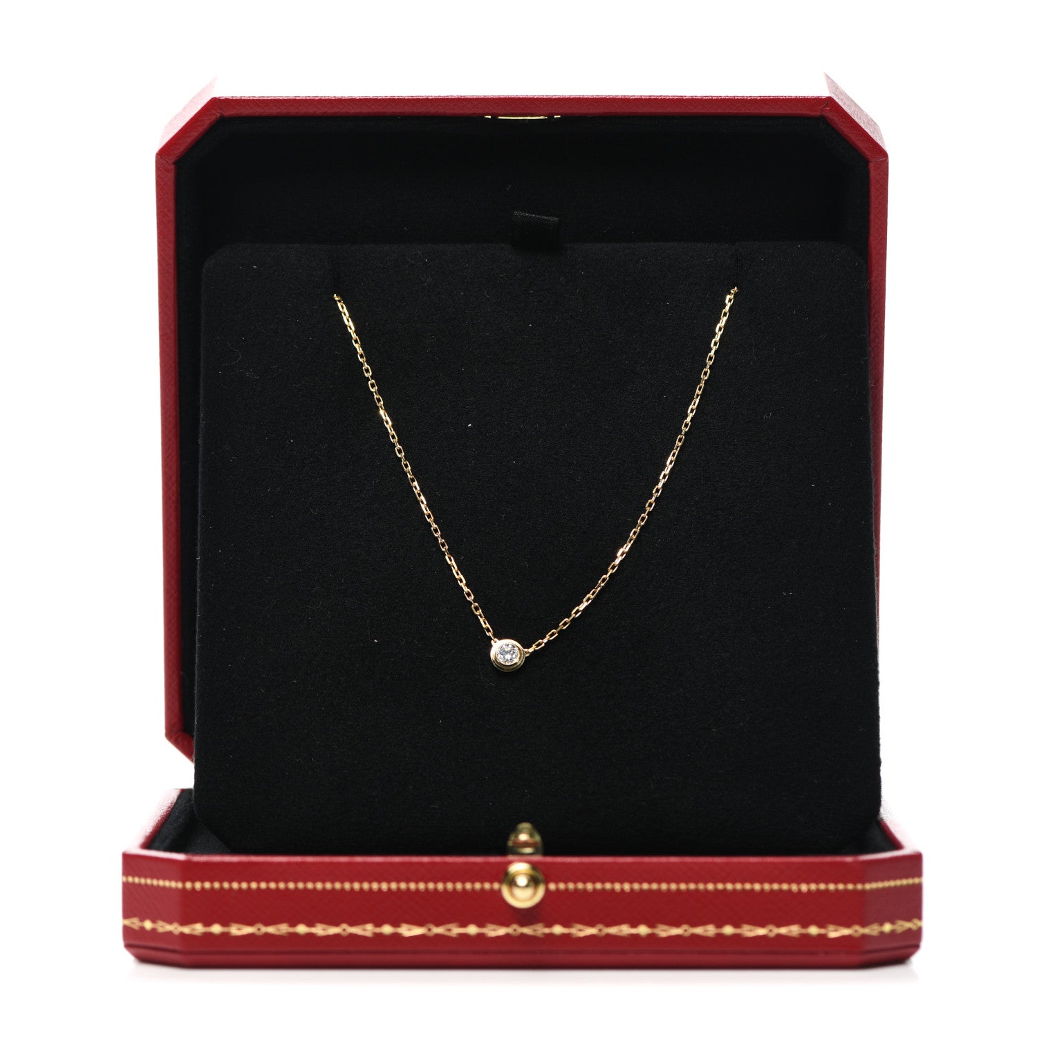 Cartier 18K Yellow Gold Diamond LM D'Amour Pendant Necklace 6 of 7