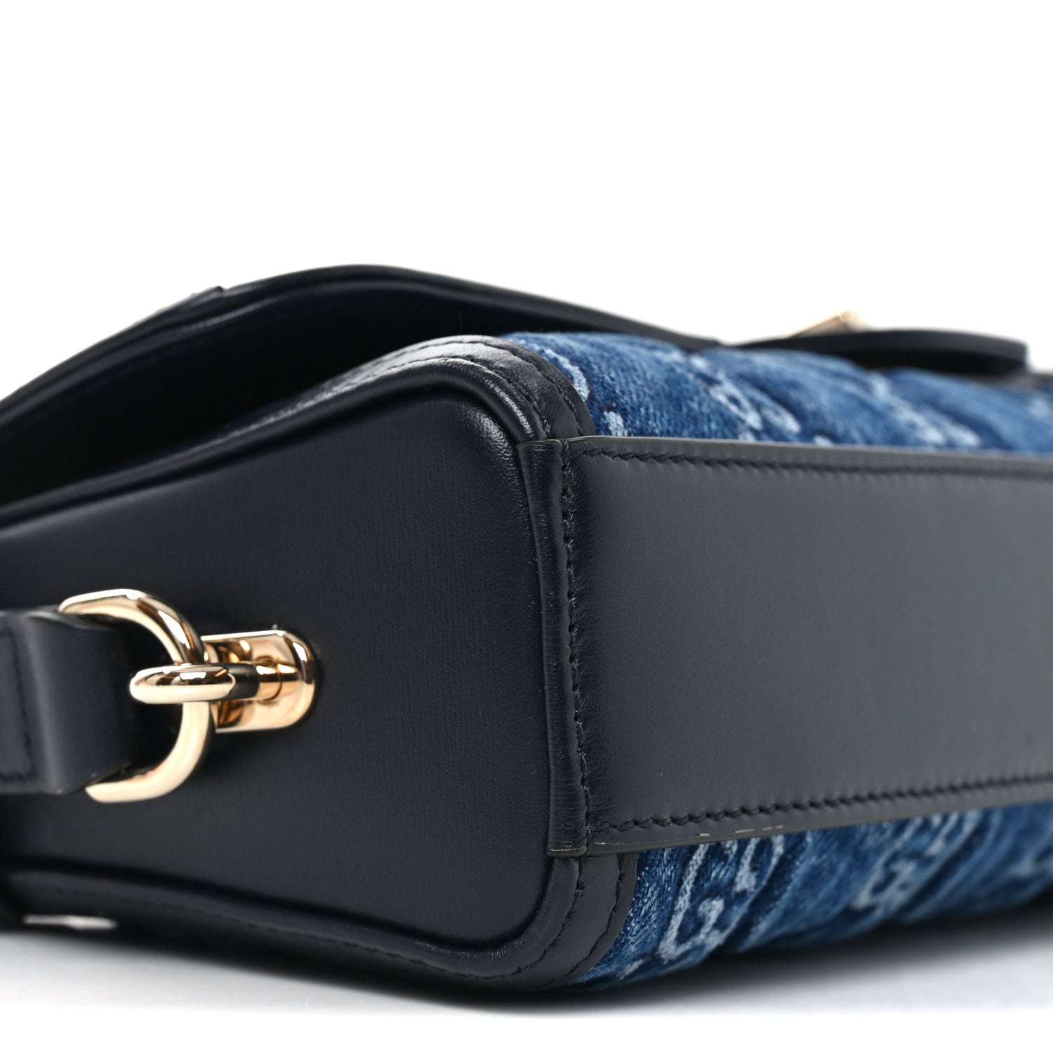 Gucci GG Monogram Denim Small Luce Shoulder Bag Blue 9 of 10