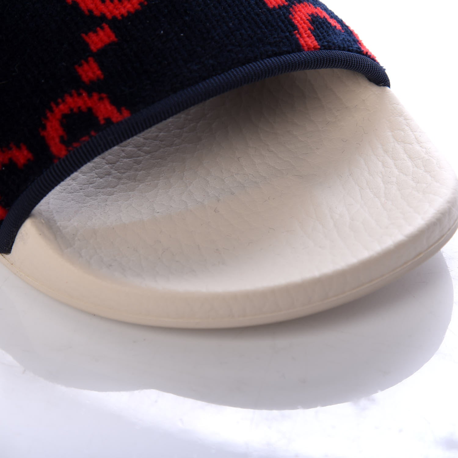 Gucci Terry Cloth GG Monogram Slide Sandals 37 Blue Red 9 of 10