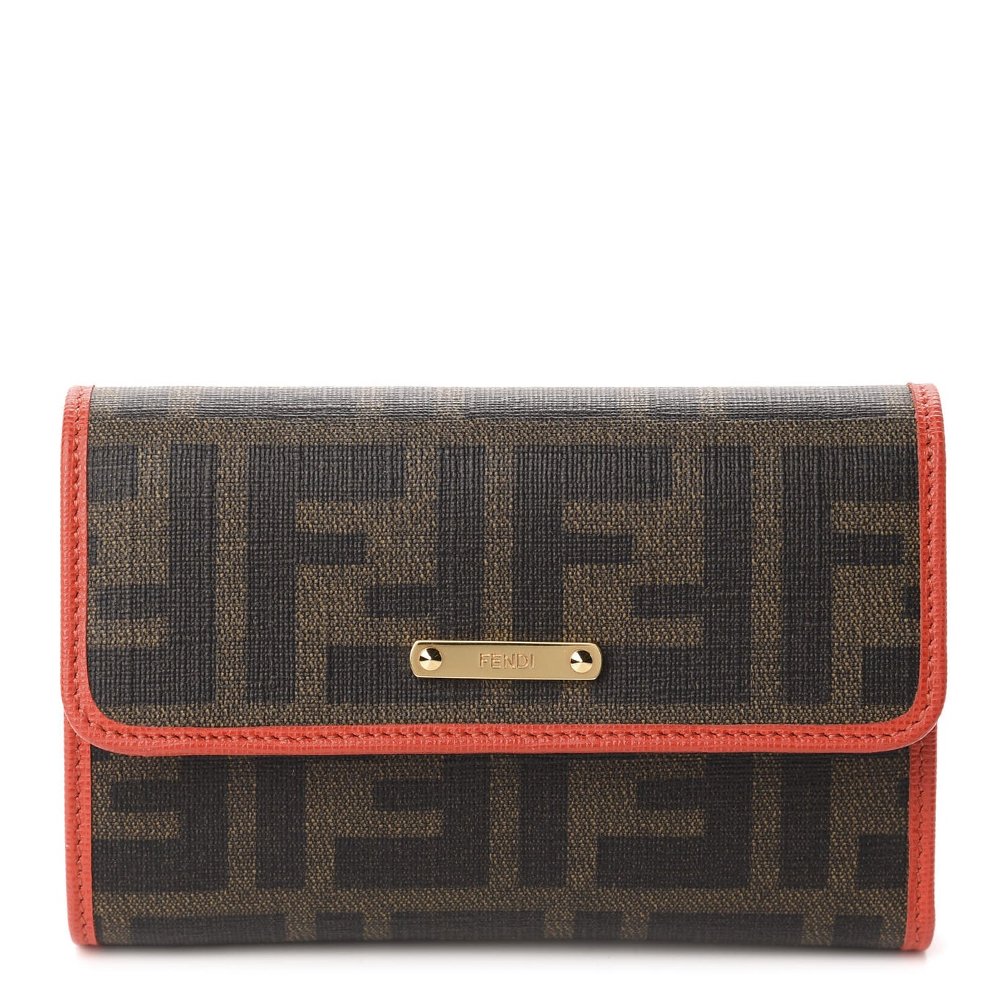 Zucca Spalmati Vitello Elite Tri-Fold Wallet Tobacco Papavero