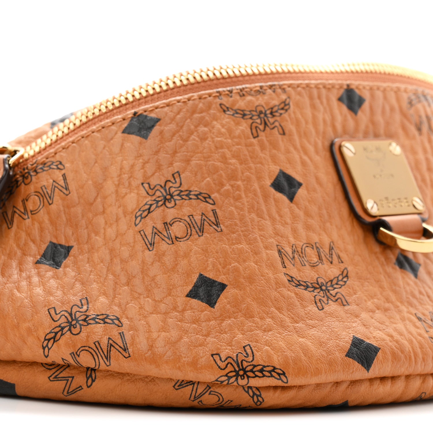 MCM Visetos Medium Fusten Belt Bag Cognac 8 of 9