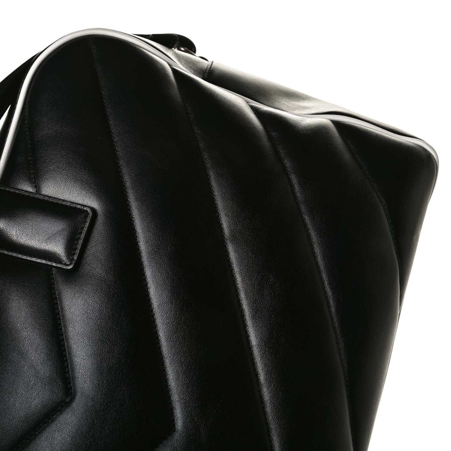 Calfskin Miles Logo Bowler Duffel Bag Black