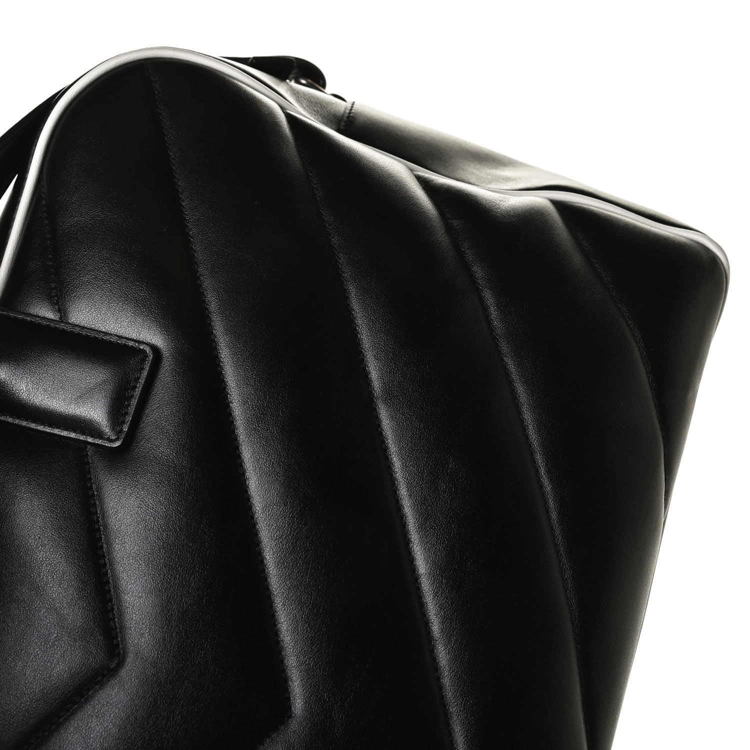 Saint Laurent Calfskin Miles Logo Bowler Duffel Bag Black 12 of 18