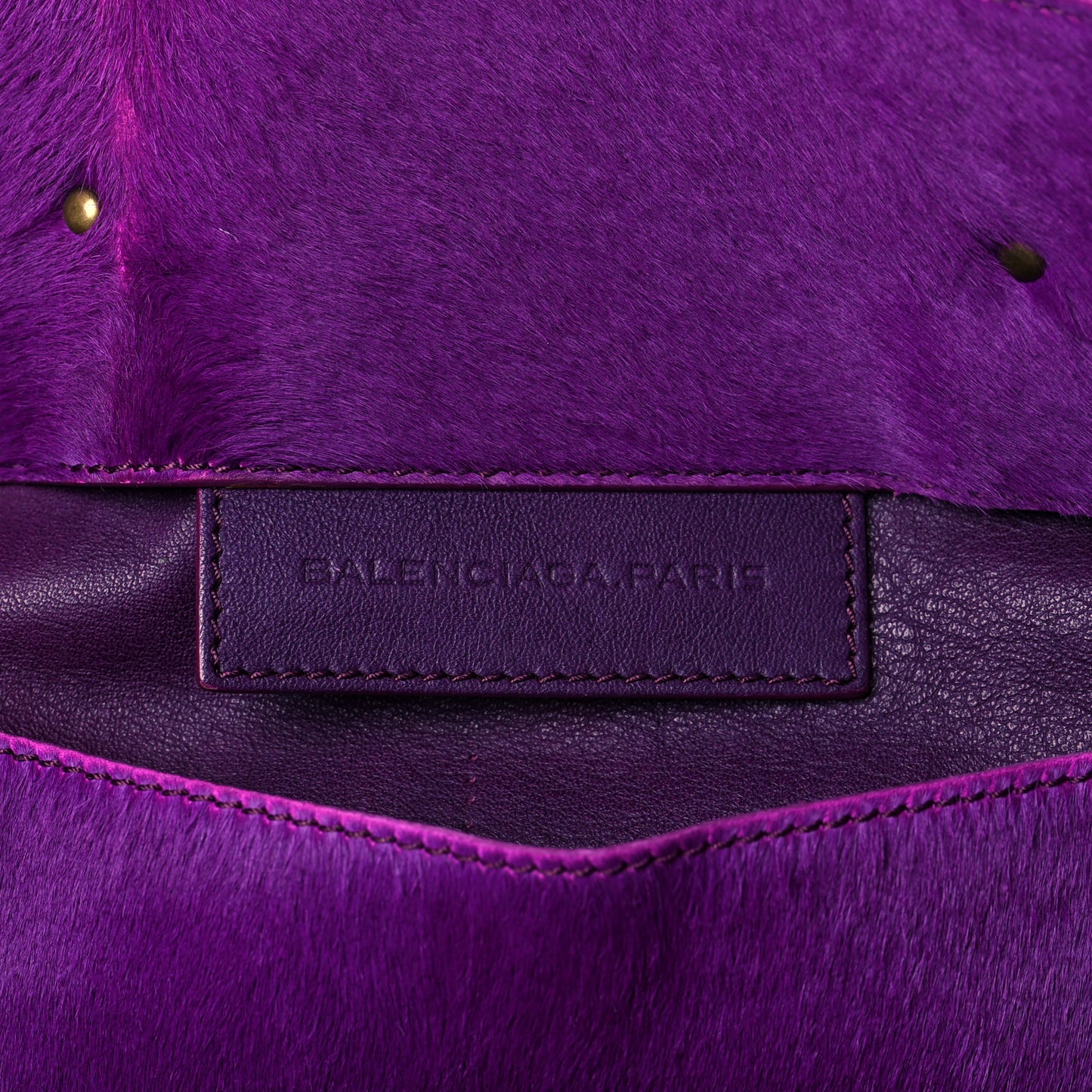 Ponyhair A4 Zip Around Tote Purple
