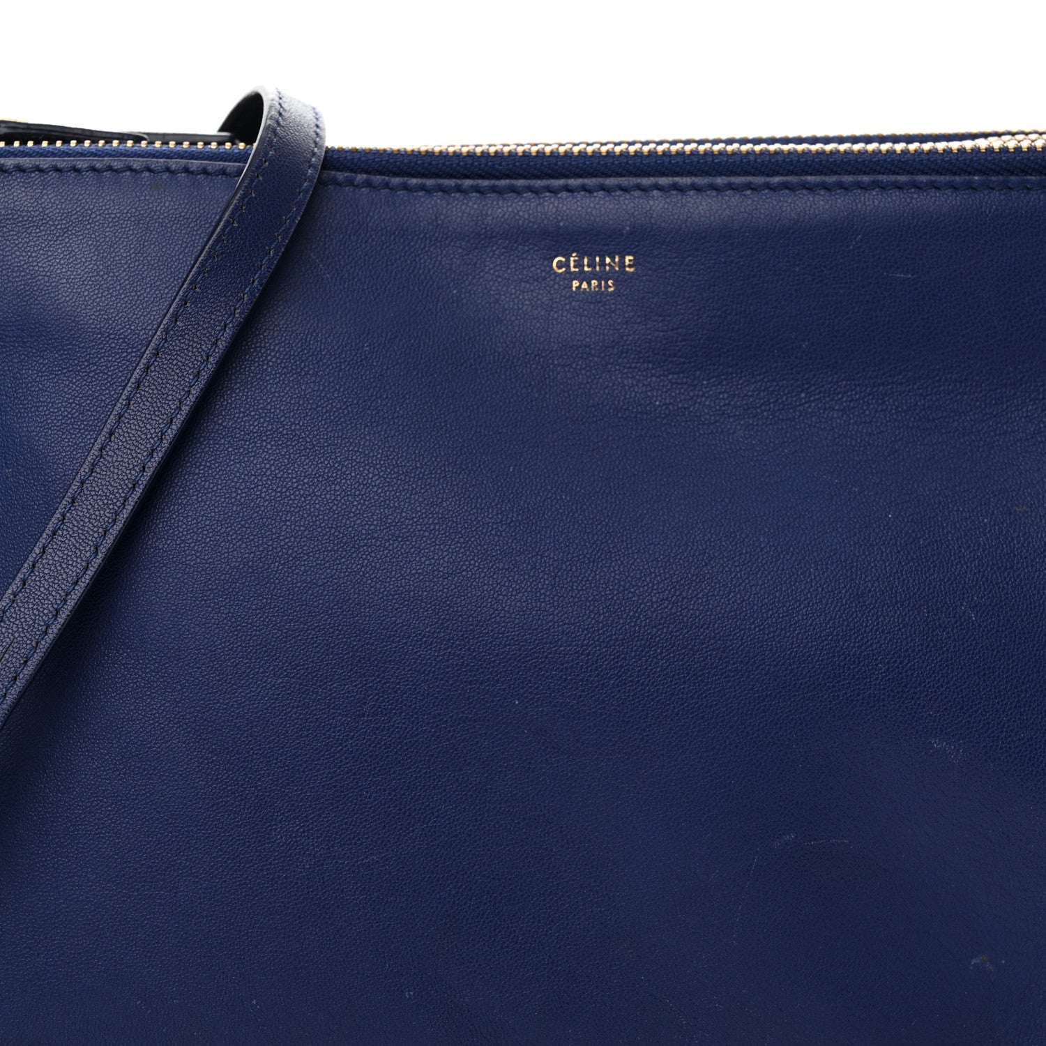 Celine Lambskin Large Trio Crossbody Bag Indigo 9 of 21
