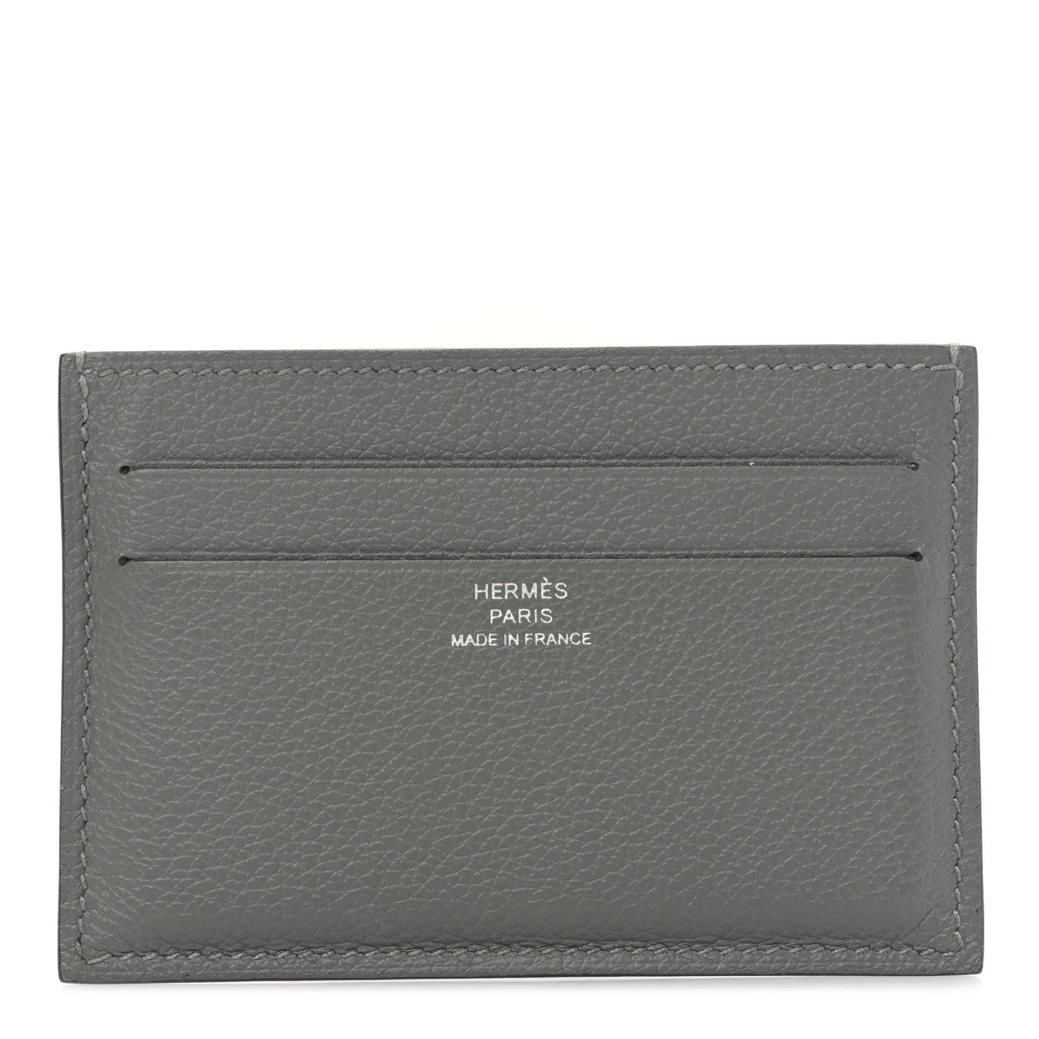 Hermes Evercolor Citizen Twill Card Case Gris Meyer Bleu De France 1 of 9