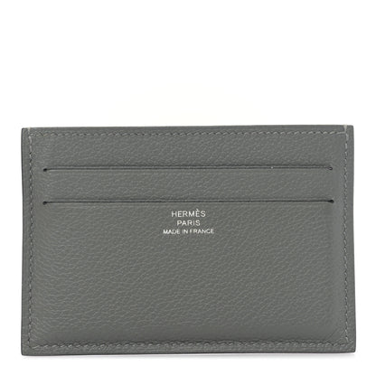 Hermes Evercolor Citizen Twill Card Case Gris Meyer Bleu De France 1 of 9