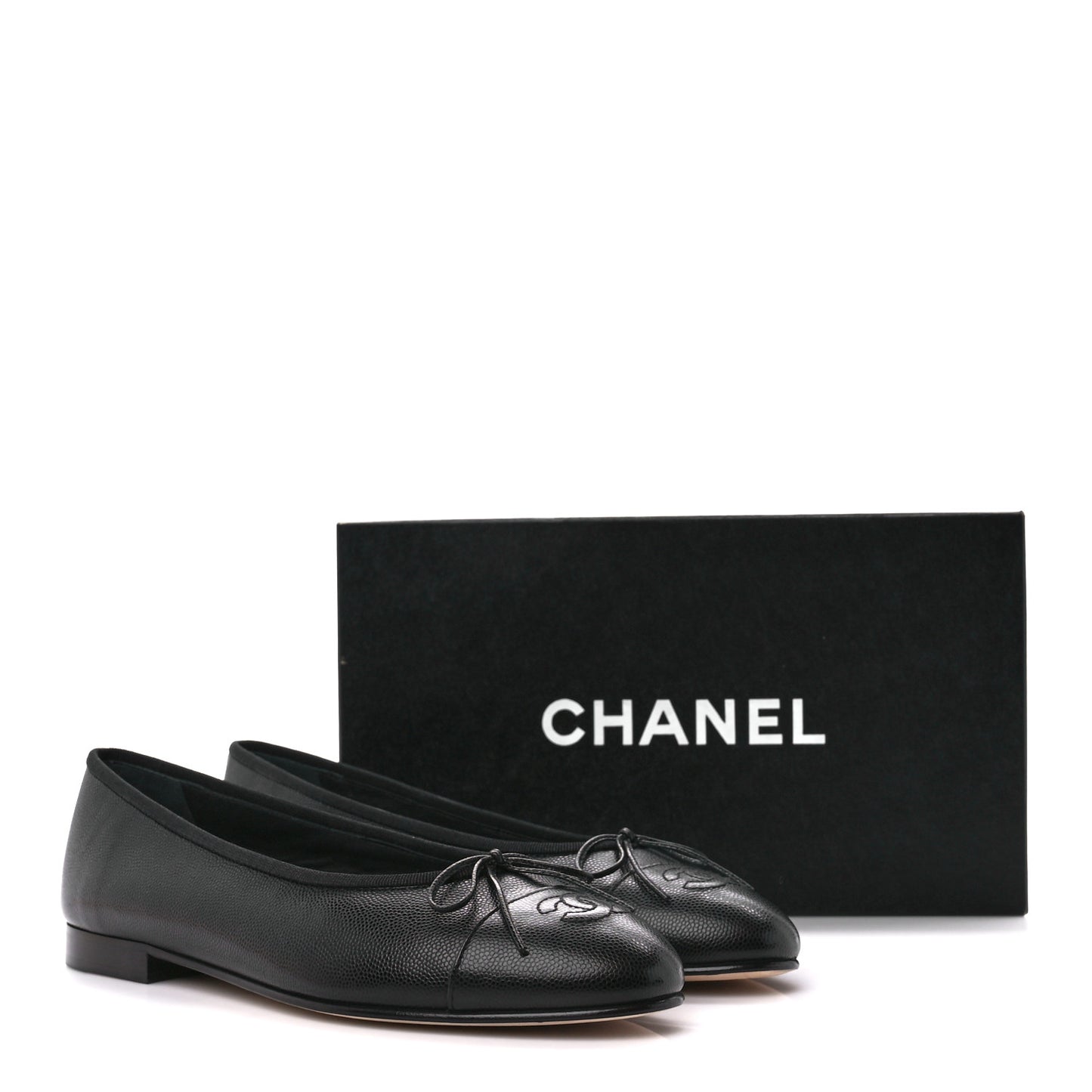 Caviar CC Cap Toe Ballerina Flats 39 Black