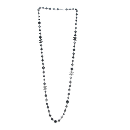 Chanel Ruthenium Beaded CC Long Necklace Black 3 of 4