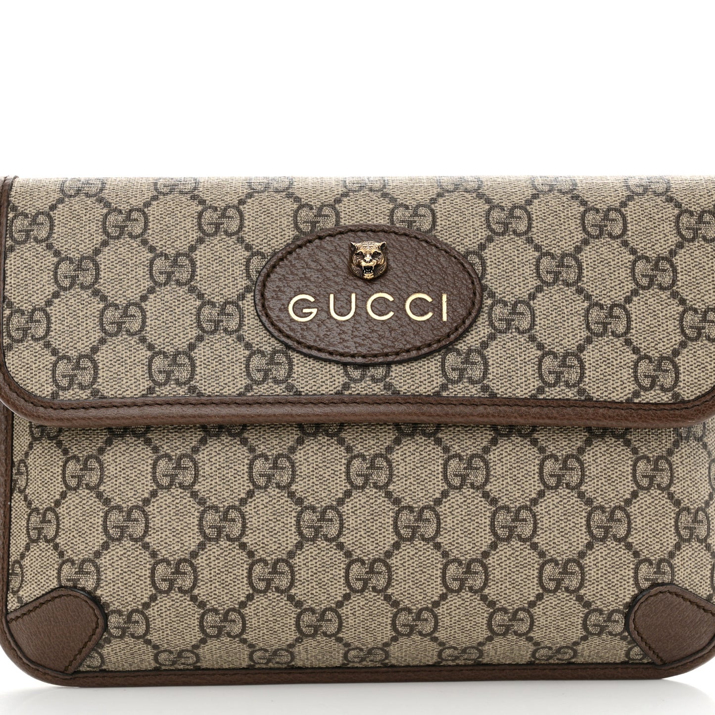 GG Supreme Monogram Neo Vintage Web Belt Bag Brown