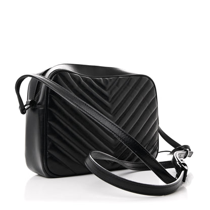 Saint Laurent Calfskin Matelasse Monogram Monochrome Lou Camera Bag Black 3 of 12