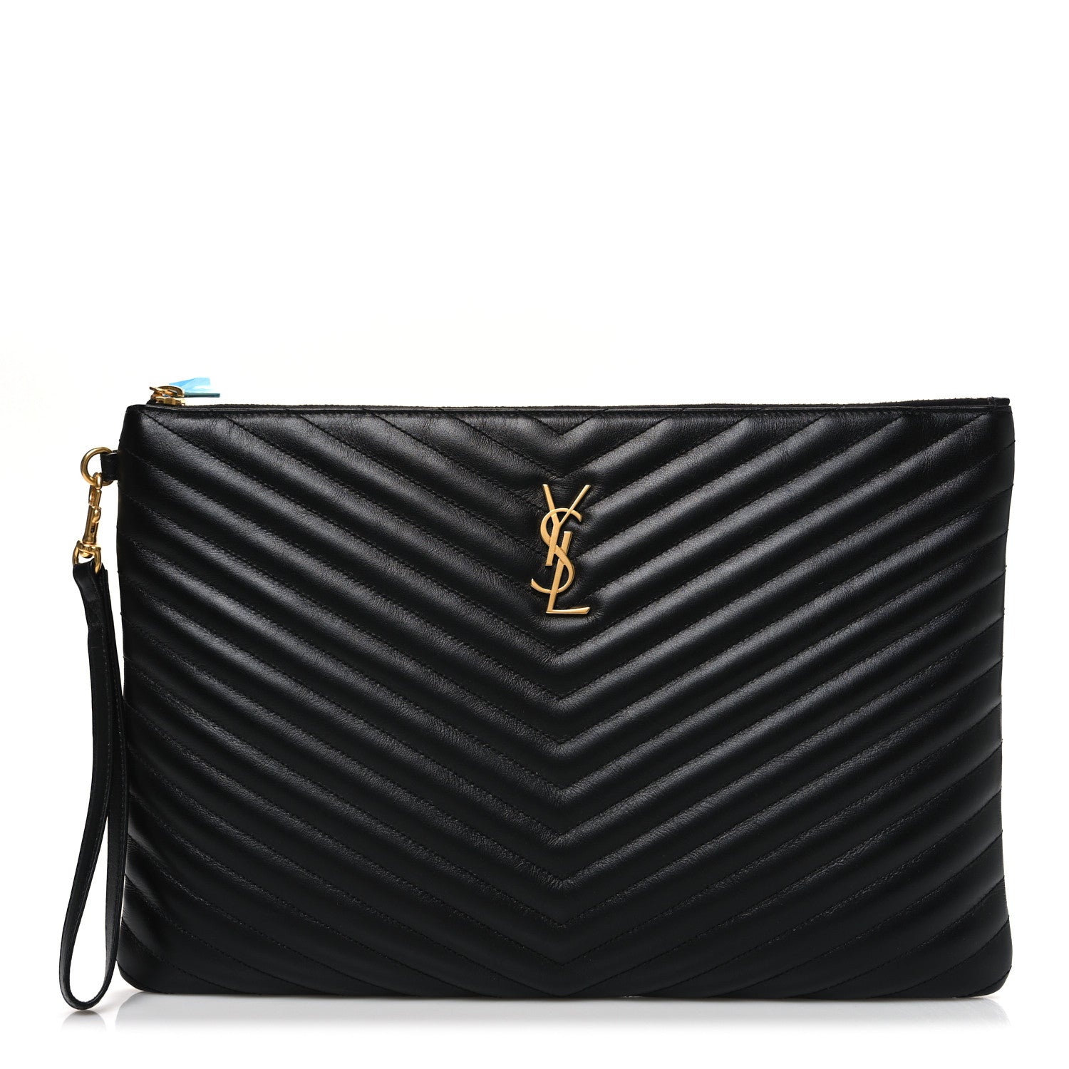 Saint Laurent Calfskin Matelasse Monogram Cassandre Tablet Pouch Black 1 of 7
