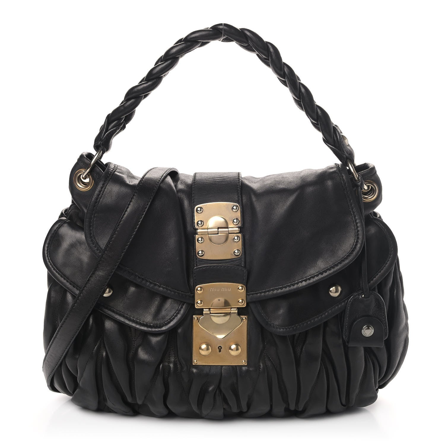 Miu Miu Nappa Matelasse Coffer Hobo Black 1 of 6