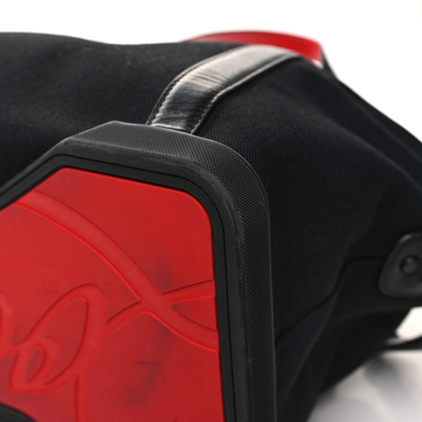 Canvas Calfskin Bagdamon Duffle Bag Black Red
