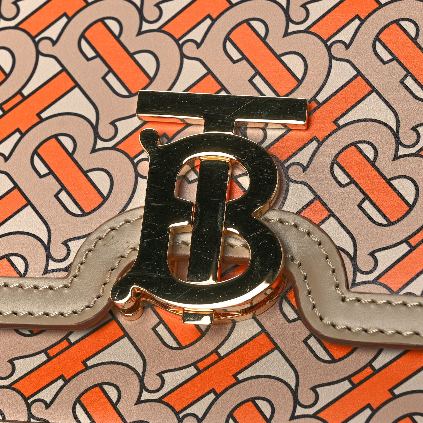 Calfskin Monogram Small TB Bag Bright Orange
