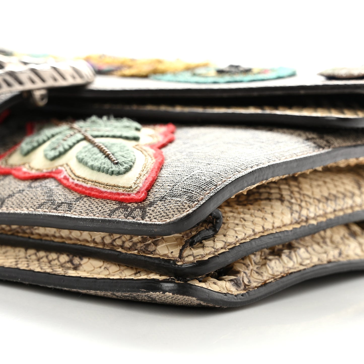 GG Supreme Monogram Snakeskin Embroidered Small Dionysus Shoulder Bag