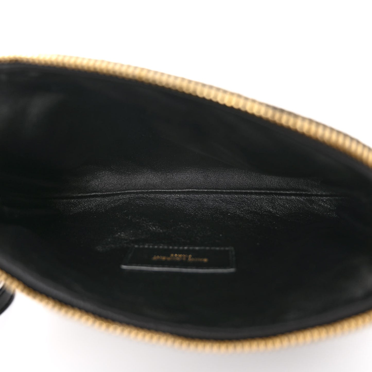 Lambskin Quilted Gaby Zipped Pouch Black