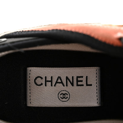 Chanel Fabric Suede CC Sneakers 38.5 White Light Grey Pink 7 of 11