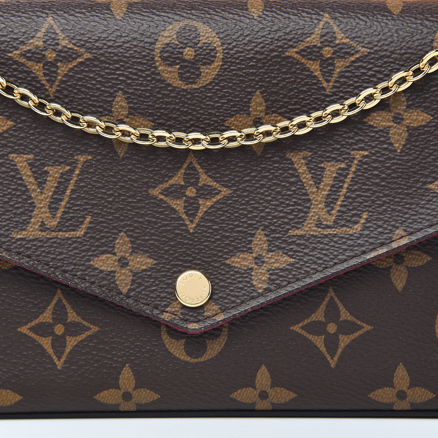 Monogram Pochette Felicie Chain Wallet Fuchsia