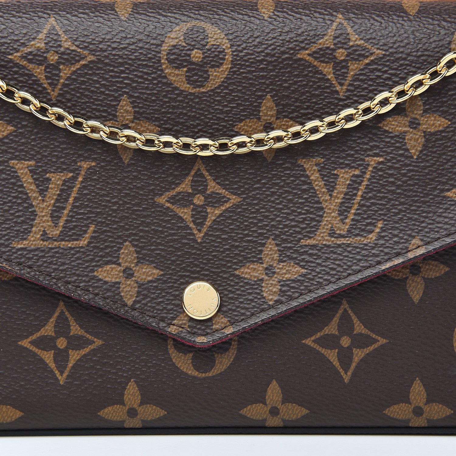 Louis Vuitton Monogram Pochette Felicie Chain Wallet Fuchsia 10 of 11