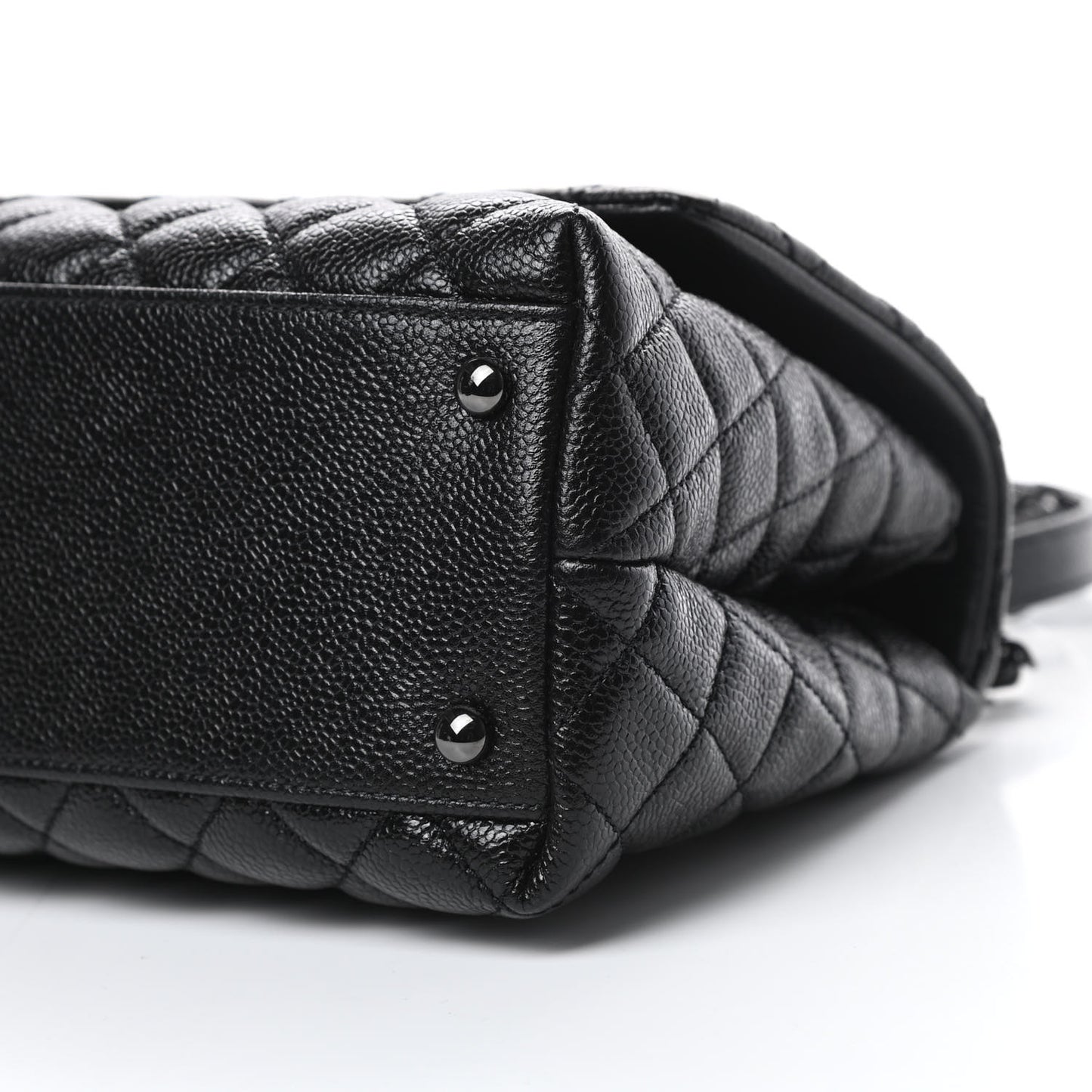 Caviar Quilted Small Coco Handle Flap So Black
