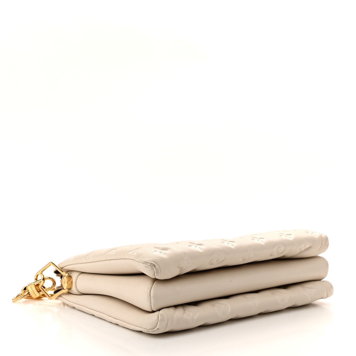 Louis Vuitton Lambskin Embossed Monogram Coussin PM Beige Cream 4 of 11