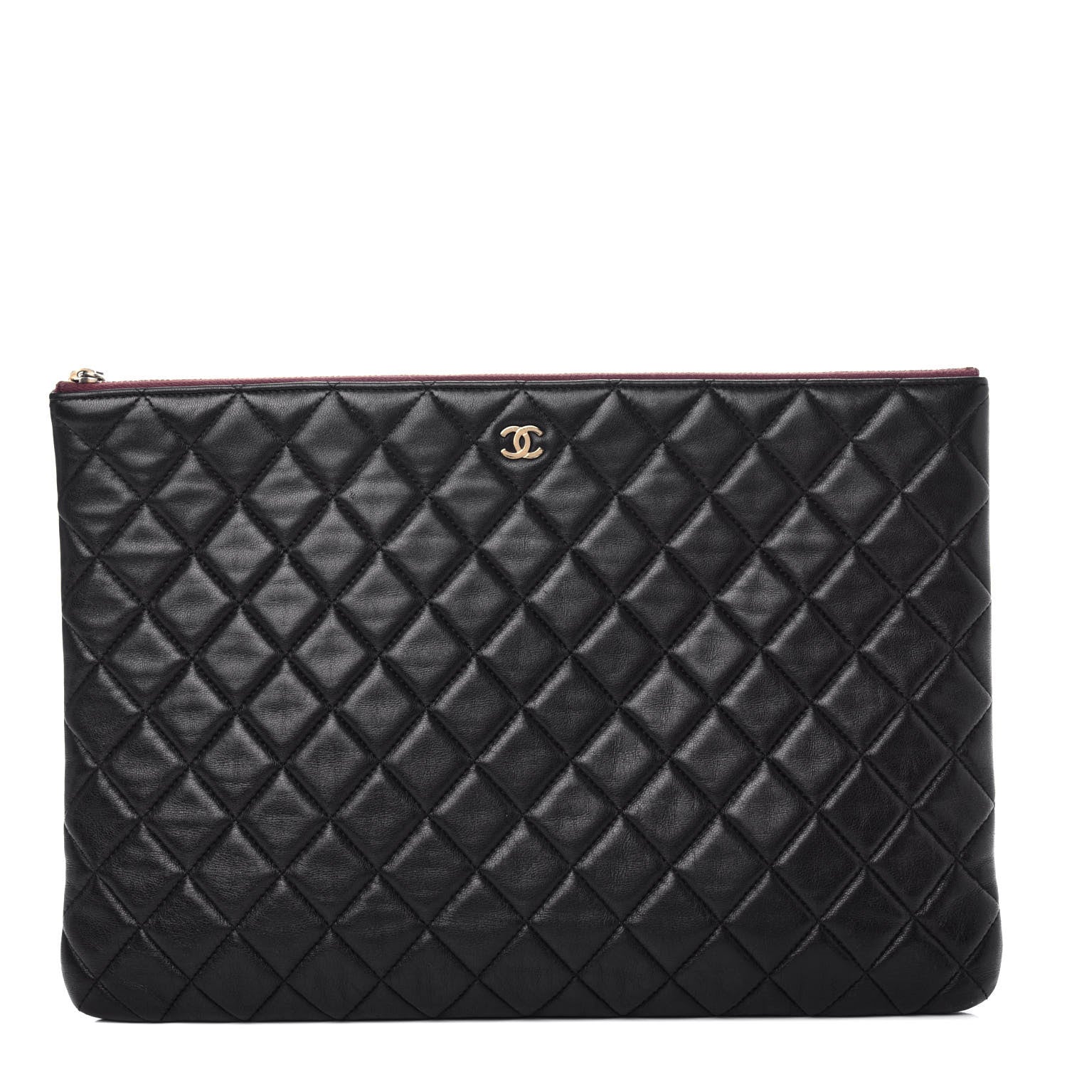 Chanel Lambskin Quilted Large Cosmetic Case Black 1 of 8