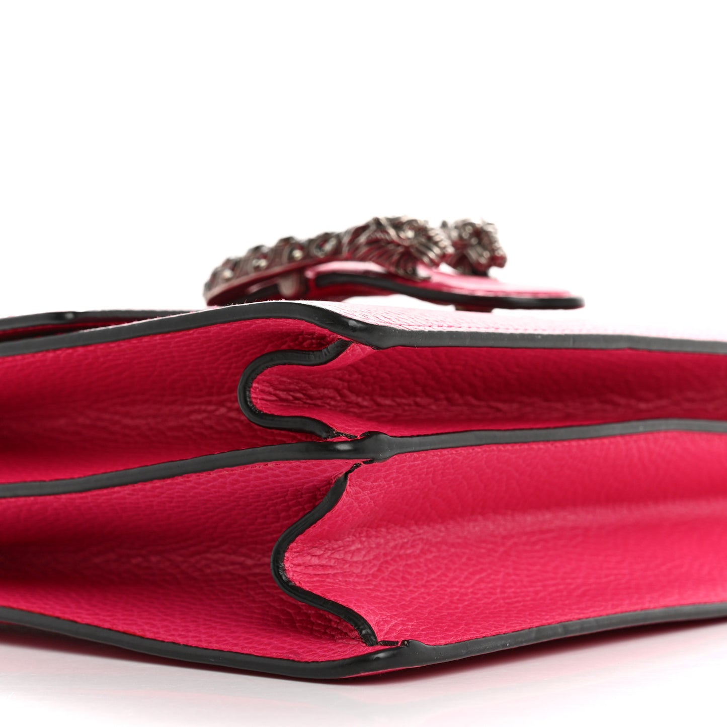 Dollar Calfskin Crystal Web Medium Dionysus Bamboo Top Handle Bag Box Pink Black Diamond