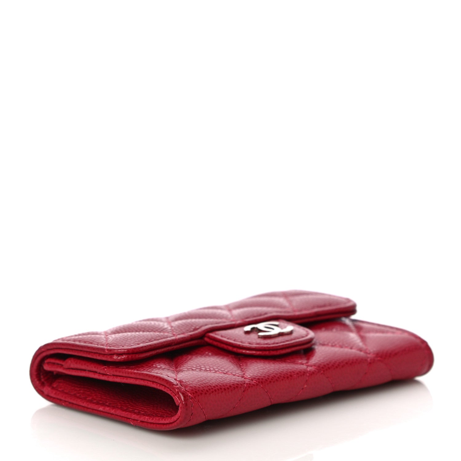 Chanel Caviar Quilted Flap Card Holder Dark Pink 4 of 10