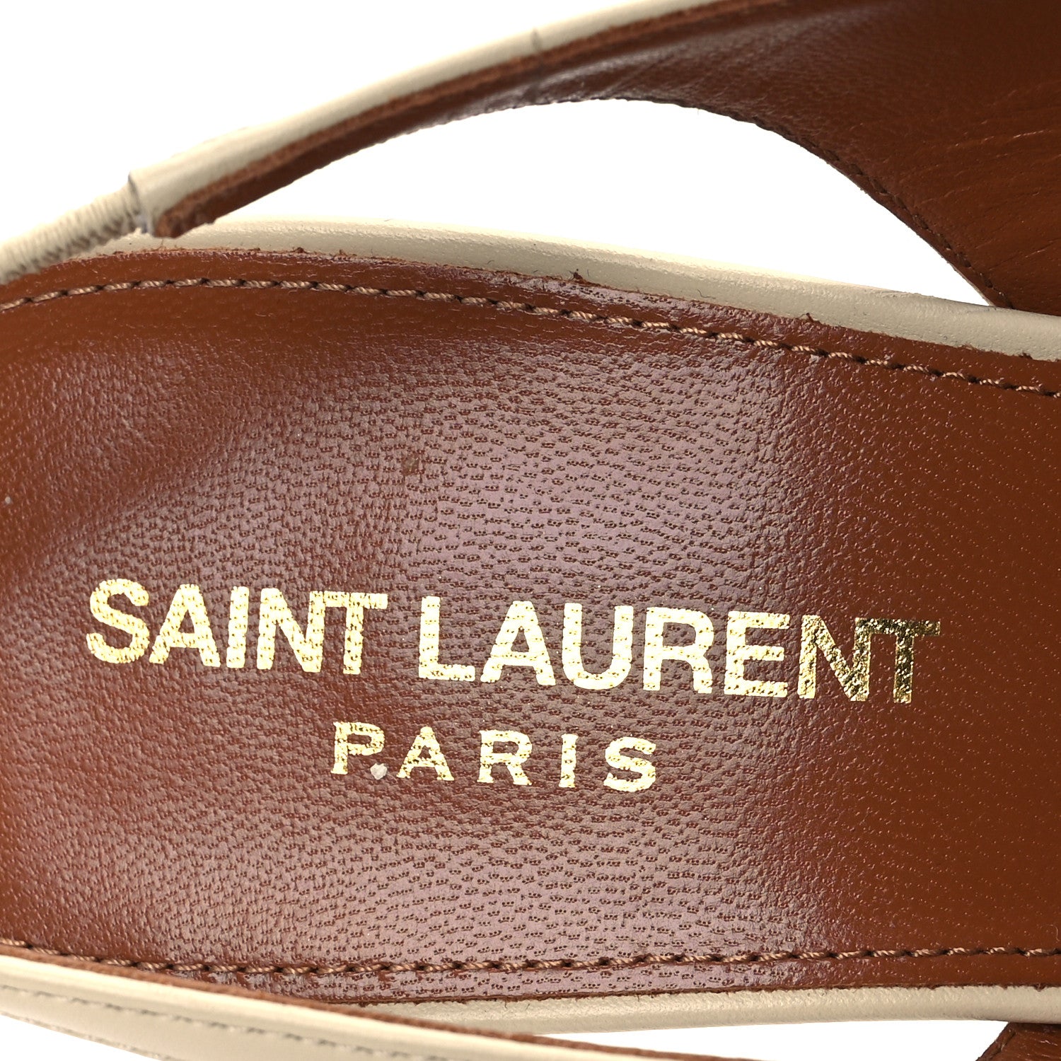 Saint Laurent Calfskin Opyum 85 Slingback Pumps 38 Real Beige 9 of 12