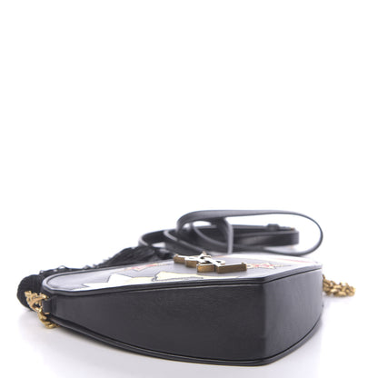 Saint Laurent Calfskin Rock Star Patchwork Monogram Heart Shoulder Bag Black 4 of 9