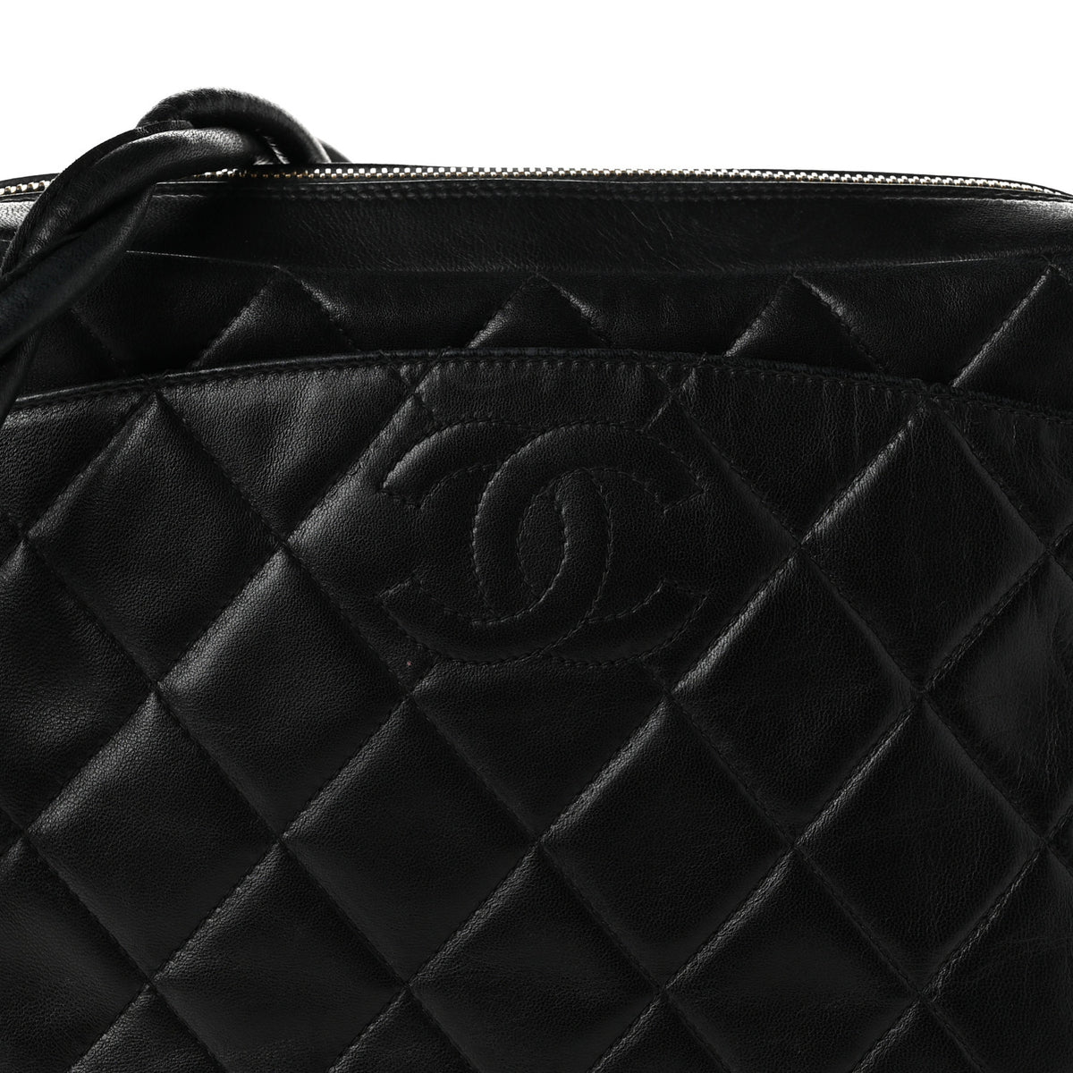 Chanel Lambskin Quilted Messenger Bag Black 9 of 11