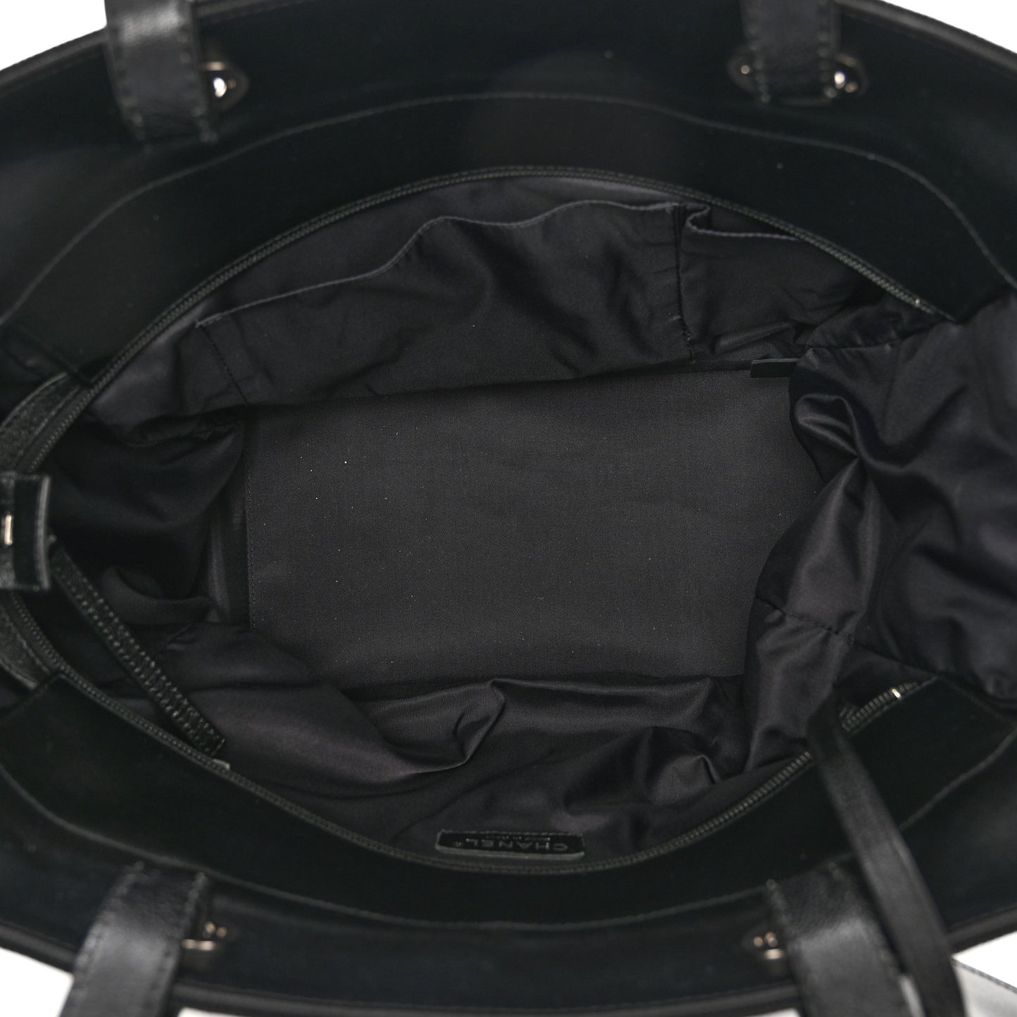 Coated Canvas Quilted Large Paris Biarritz Tote Black