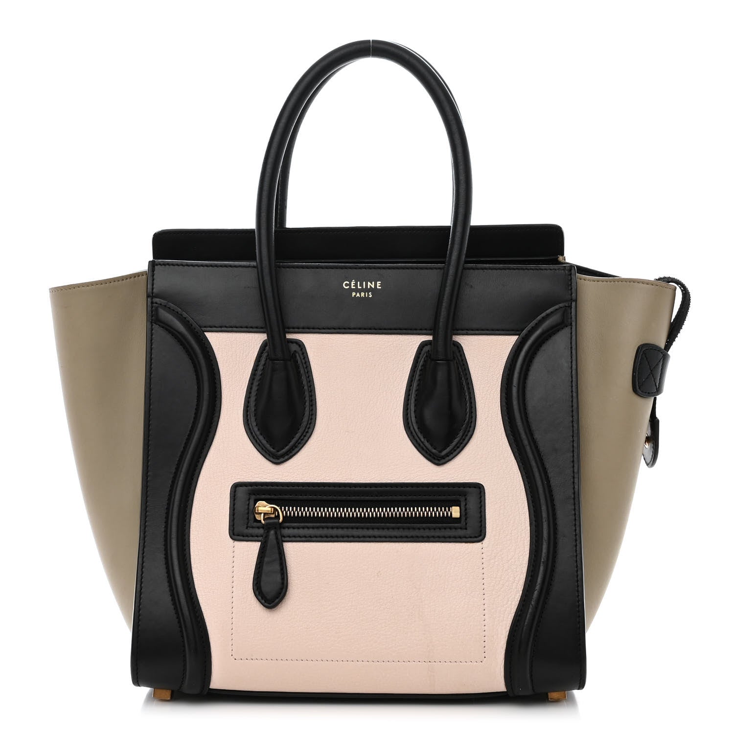 Celine Goatskin Smooth Calfskin Micro Tri-Color Luggage Olive 1 of 16