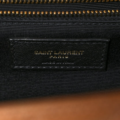 Saint Laurent Grain De Poudre Textured Mixed Matelasse Triquilt Large Monogram Satchel Dune 6 of 14