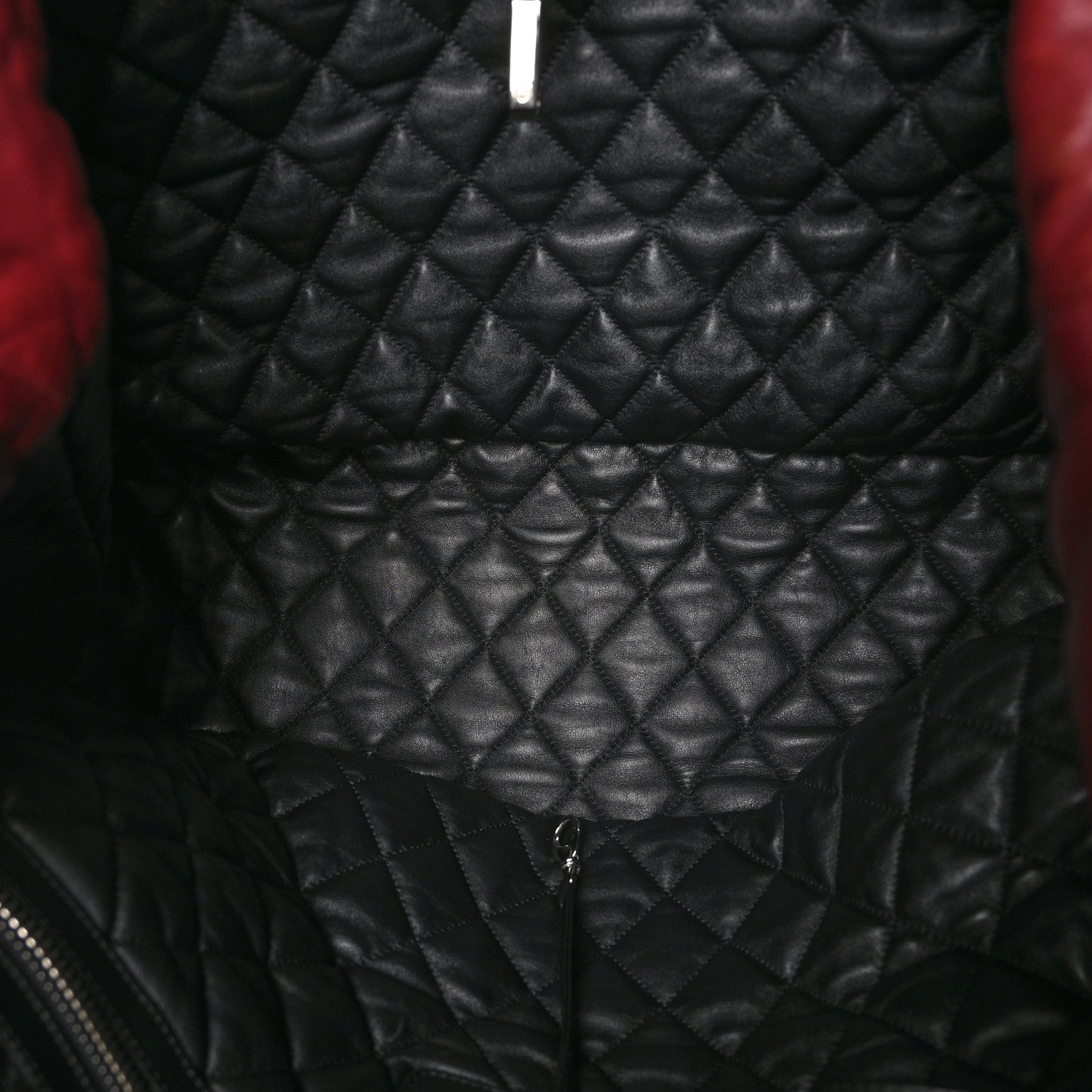 Chanel Lambskin Quilted Extra Large Coco Cocoon Reversible Tote Burgundy Black 5 of 10