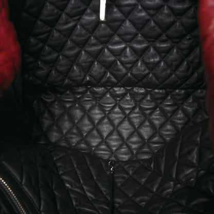 Chanel Lambskin Quilted Extra Large Coco Cocoon Reversible Tote Burgundy Black 5 of 10