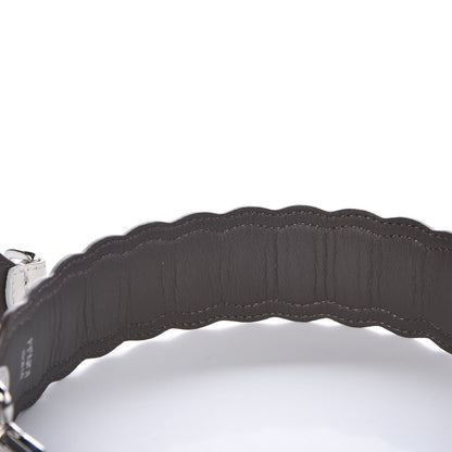 Fendi Vitello Dolce Bi-Color Scalloped Spike Studded Strap You White Ice Carbone Multicolor 4 of 4