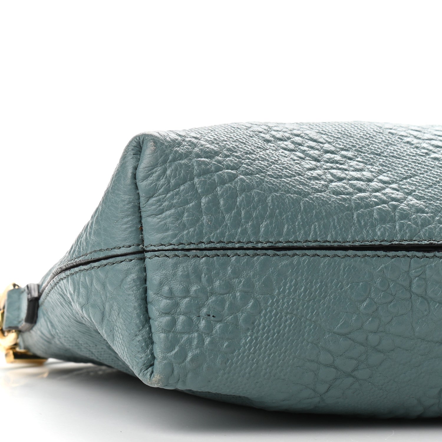 Burberry Signature Grain Calfskin Check Embossed Small Chichester Crossbody Clutch Bag Celadon Blue 9 of 13