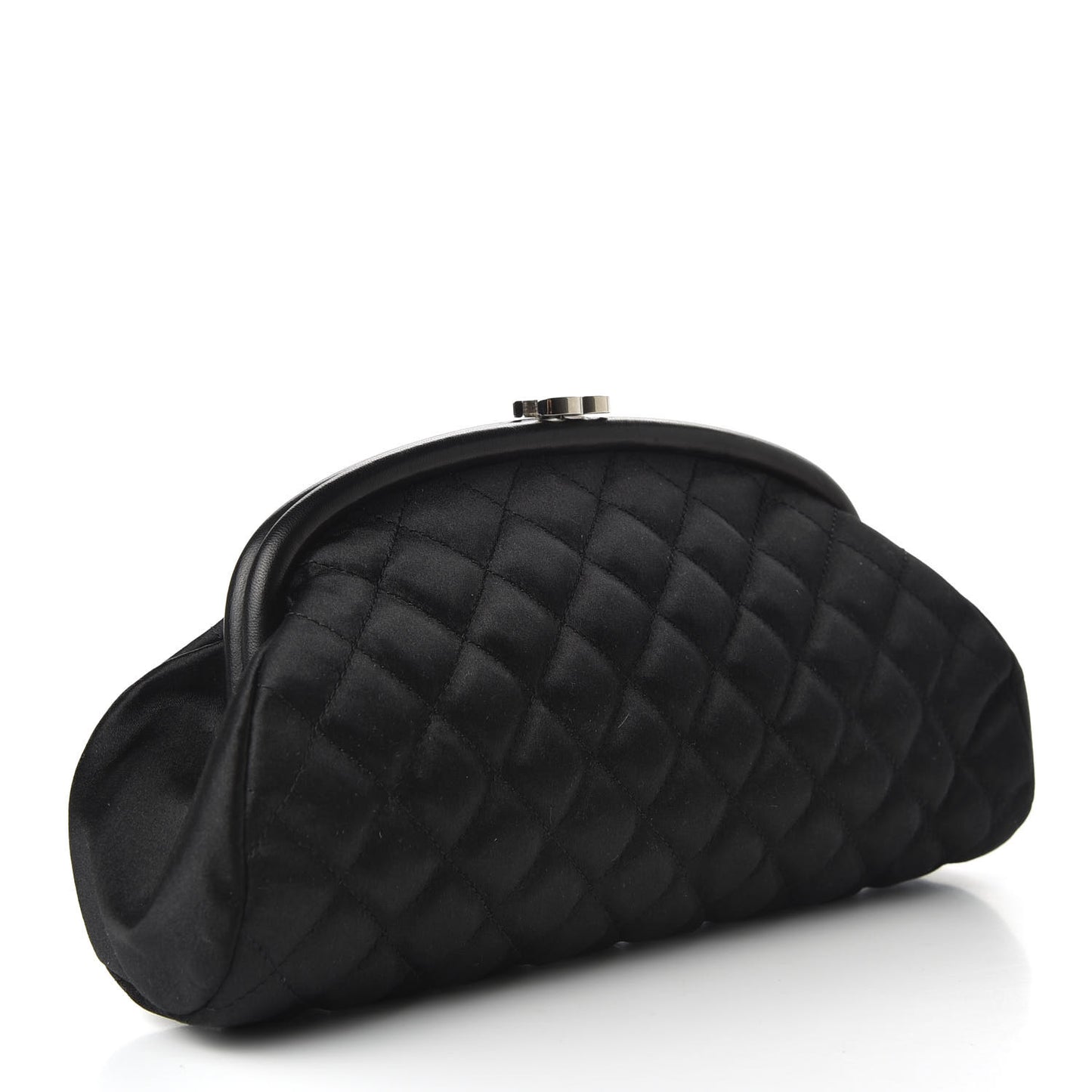 Satin Quilted Timeless Clutch Black
