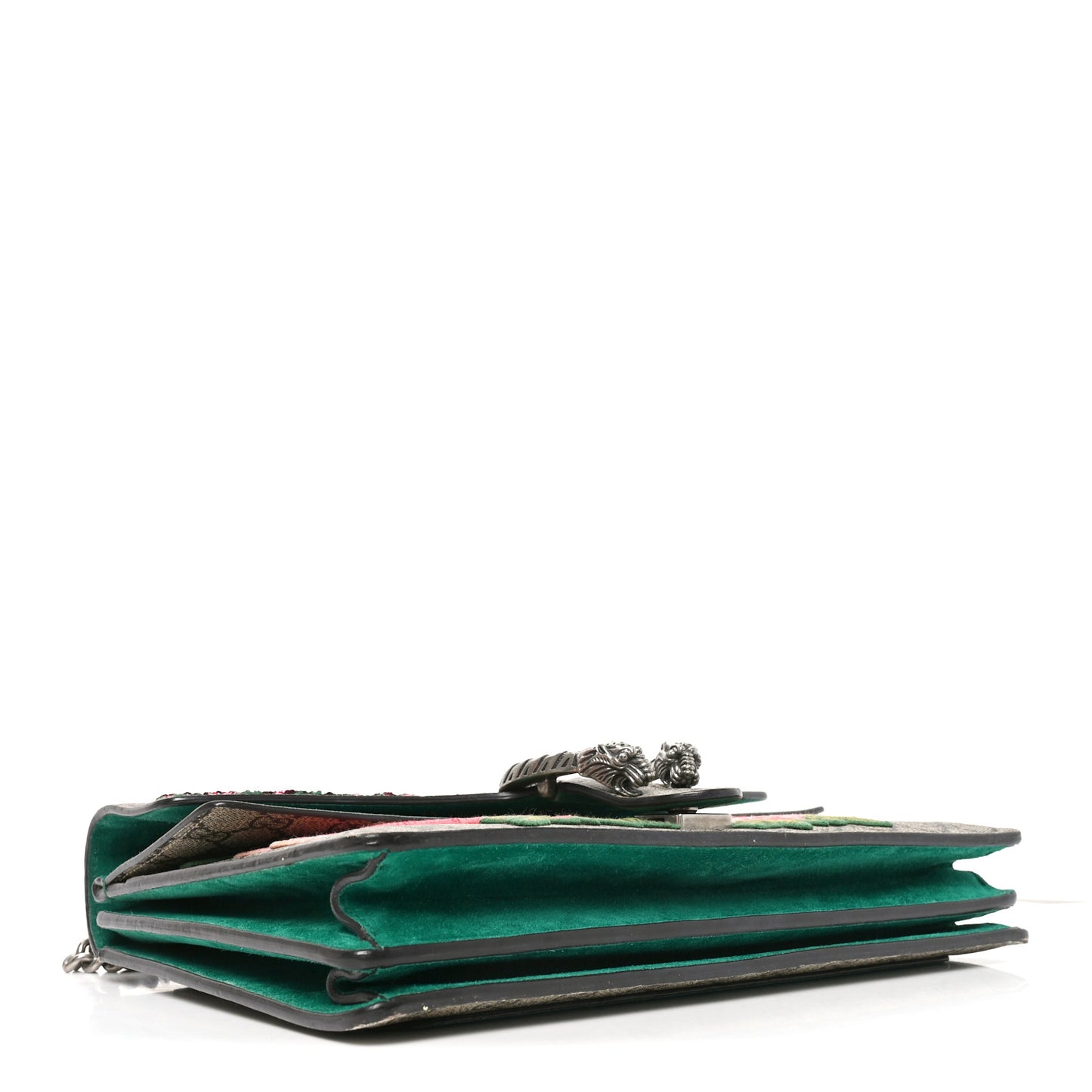 GG Supreme Monogram Embroidered Medium Dionysus Shoulder Bag Emerald