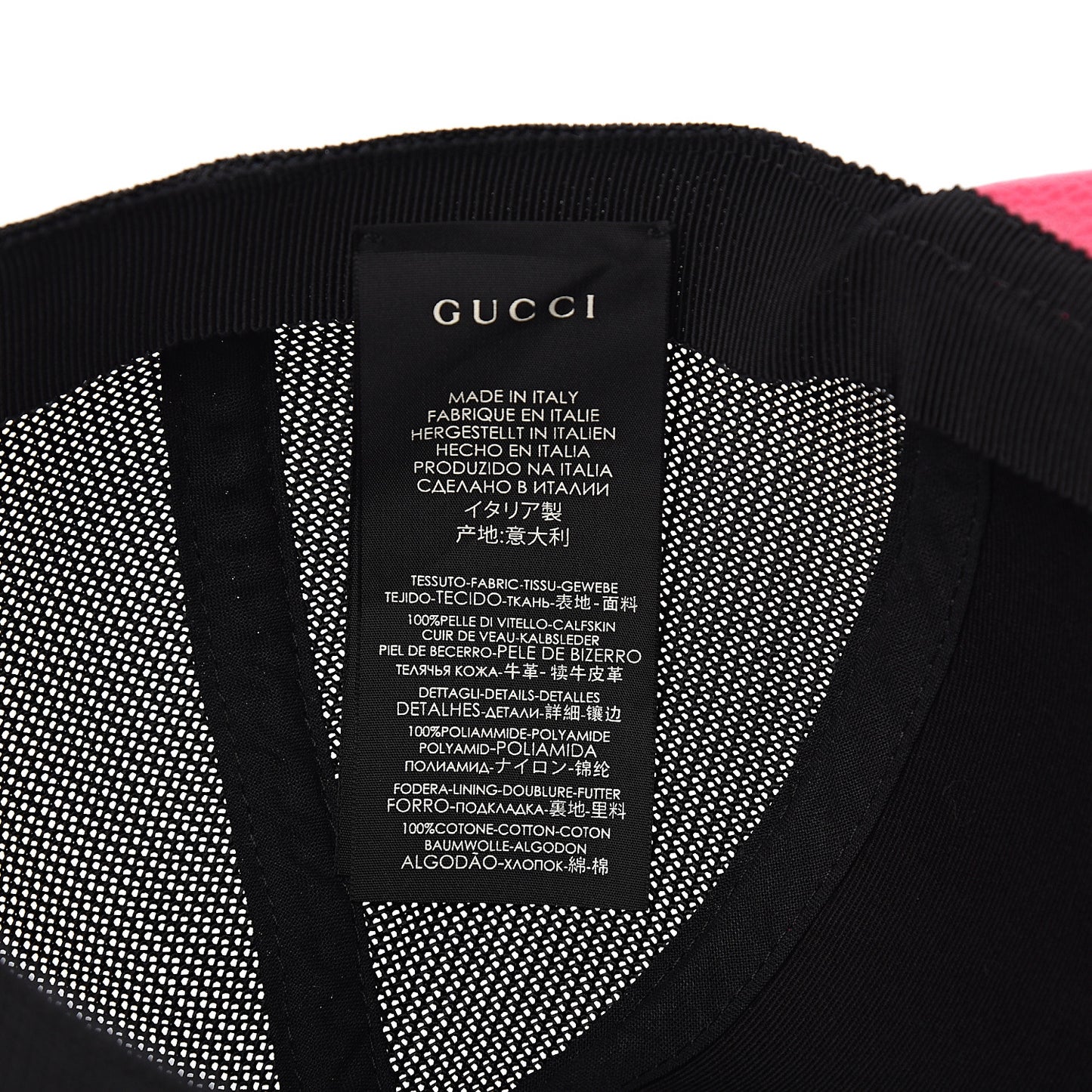 Cripto Calfskin Logo Baseball Hat L Fuxia Black