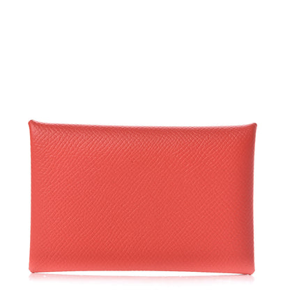 Hermes Epsom Calvi Card Case Rose Jaipur 1 of 8